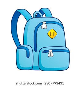 Blue backpack or school bag isolated
