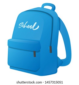 Blue Backpack School Vector Design Art. Bag Teacher Trendy Communication Chat Elements svg