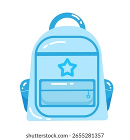 Blue backpack with star design: trendy minimalist school bag for kids and teens.