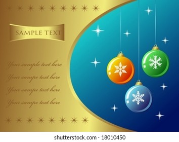 Blue backround with golden elements and colorful decoration