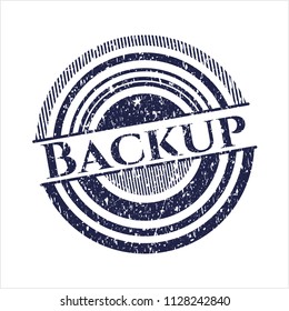 Blue Backup distress with rubber seal texture