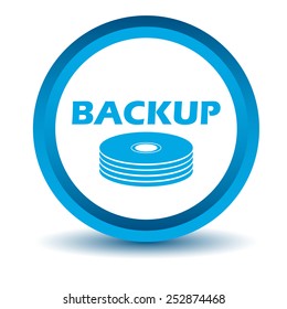 Blue backup icon on a white background. Vector illustration