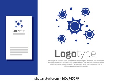 Blue Bacteria icon isolated on white background. Bacteria and germs, microorganism disease causing, cell cancer, microbe, virus, fungi. Logo design template element. Vector Illustration