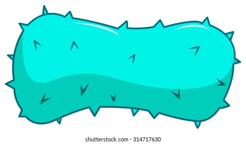 Blue bacteria with spikes illustration