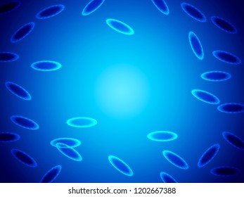 Blue bacterium background. Vector illustration