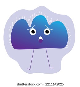 Blue bacterium on white background