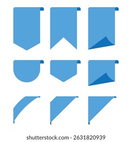 Blue badge blank. Best choice, order now, special offer sale banners. Tags and stickers. Vector illustration.