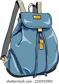 Blue bag and backpack for school or adventure