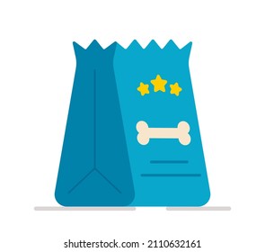 Blue bag of dog bones.