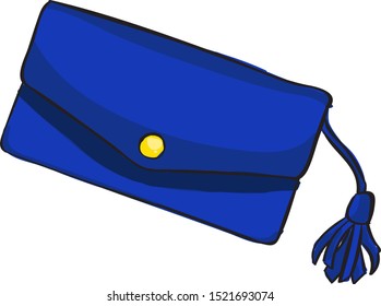 Blue bag, illustration, vector on white background.