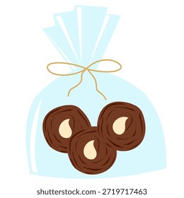 Ilustración de caja de embalaje de panadería azul
