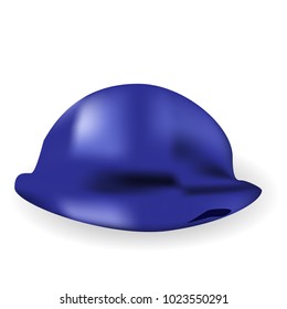Blue ball blown away. Realistic vector illustration.