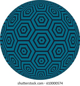 Blue ball with figures