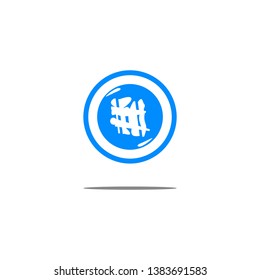 Blue ball icon with abstract design