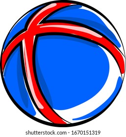Blue ball, illustration, vector on white background.