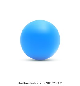Blue ball. Blue sphere vector illustration isolated on white