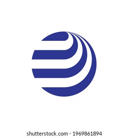 the blue ball with stripes logo vector