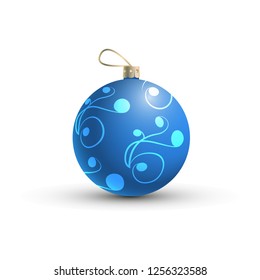 Blue ball tree decoration illustration. Pattern, decoration, ball. Festive concept. Vector illustration can be used for topics like Christmas, New Year, festivals