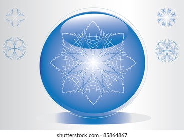 Blue ball vector with different ornaments that can be placed in the ball - eps10