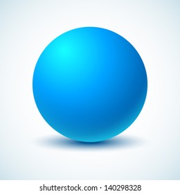 Blue ball. Vector illustration.