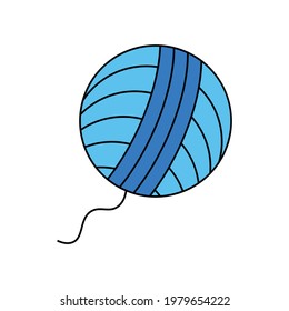 bola azul de la ilustración vectorial de icono de lana