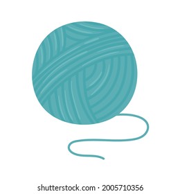 blue ball of yarn knit icon isolated