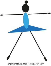 Blue ballerina, illustration, vector on a white background.