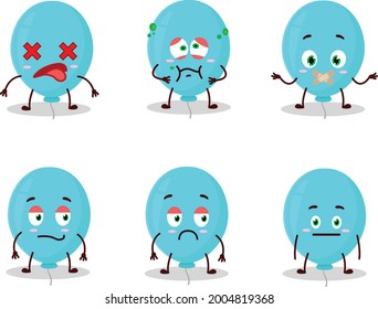 Blue balloon cartoon character with nope expression. Vector illustration