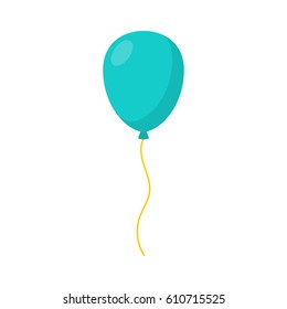 Globo azul en estilo plano de caricatura aislado en fondo blanco. Icono del vector