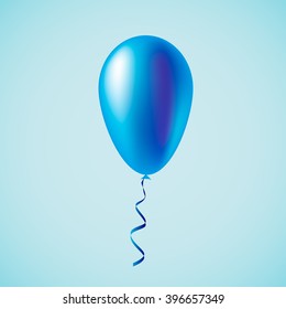 Blue balloon in the clear sky. Vector illustration