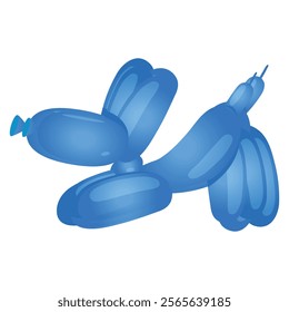 Blue balloon dog vector design. Realistic balloon animal illustration for party decor, kids events, celebrations, festive themes, toy graphics, birthday decorations, and entertainment projects.