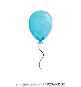 blue balloon helium floating acuarela birthday icon vector illustration design