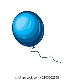 blue balloon icon isolated flat