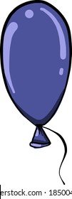 blauer Ballon, Illustration, Vektorgrafik auf weißem Hintergrund