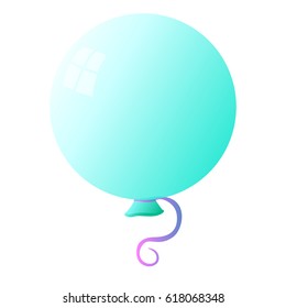 Blue balloon isolated on background. Vector illustration.