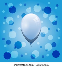 Blue balloon on bokeh background, stock vector
