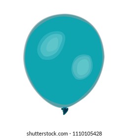 Blue balloon realistic vector illustration isolated no background