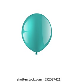 
blue balloon realistic vector illustration