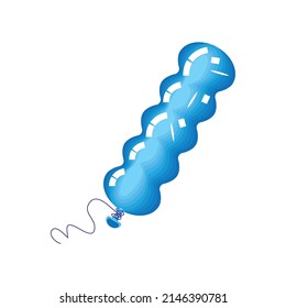 blue balloon shiny icon flat