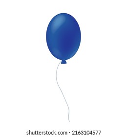 Blue balloon volume 3d. Balloon for a card for a boy's birthday or 4th of July
