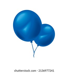 blue balloons decoration icon flat