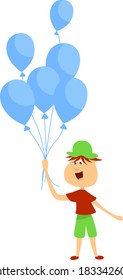 Blue balloons, illustration, vector on white background