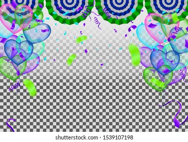 blue balloons with Many colored balloons for designers and illustrators. Balls backdrop , festival, wedding