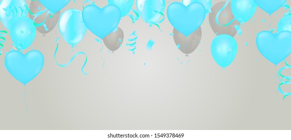 blue balloons with Many colored balloons for designers and illustrators. Balls backdrop , festival, wedding
