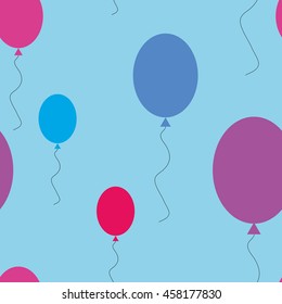 Blue balloons pattern. Festive mood for kids