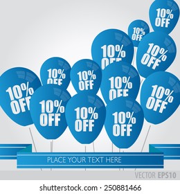 blue balloons With Sale Discounts 10 percent.