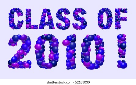 Blue balloons spell out CLASS OF 2010!