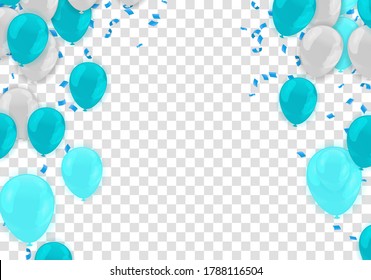 Blue Balloons with use to present section label Discounts SALE and celebration party banner