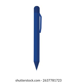 Blue ballpoint pen illustration in flat style