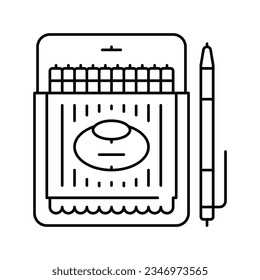blue ballpoint pen line icon vector. blue ballpoint pen sign. isolated contour symbol black illustration